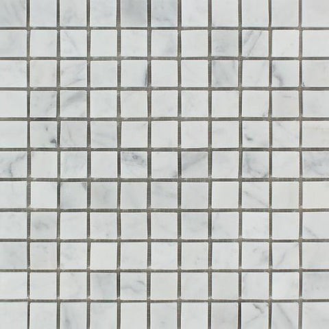 1 x 1 Polished Bianco Carrara Marble Mosaic Tile