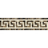 Emperador Dark Polished Marble Greek Key Border (Emp. Dark + Crema Marfil)