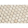 1 x 1 Polished Crema Marfil Marble Hexagon Mosaic Tile