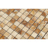 1 x 1 Polished Scabos Travertine Mosaic Tile