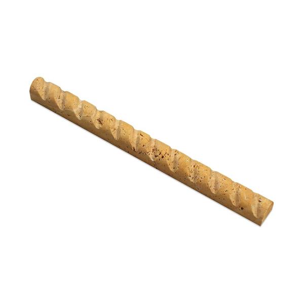 1 x 12 Honed Gold Travertine Rope Liner