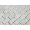1 x 2 Honed Bianco Carrara Marble Brick Mosaic Tile