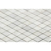 1 x 2 Honed Oriental White Marble Diamond Mosaic Tile