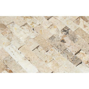 1 x 2  Split-faced Philadelphia Travertine Brick Mosaic Tile