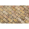 1 x 2 Tumbled Scabos Travertine Brick Mosaic Tile