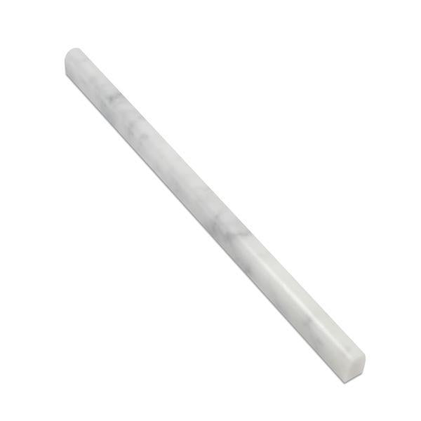 1/2 x 12 Honed Bianco Carrara Marble Pencil Liner