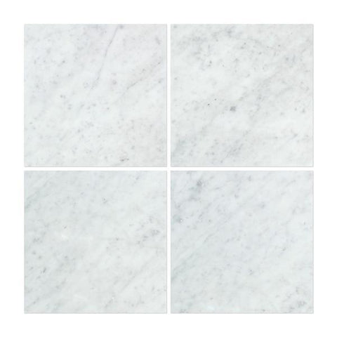 12 x 12 Honed Bianco Carrara Marble Tile