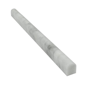 1/2 x 12 Honed Bianco Mare Marble Pencil Liner