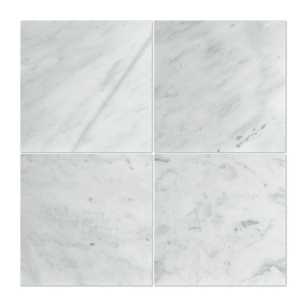 12 x 12 Honed Bianco Mare Marble Tile