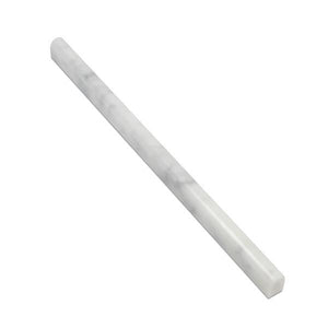 1/2 x 12 Polished Bianco Carrara Marble Pencil Liner