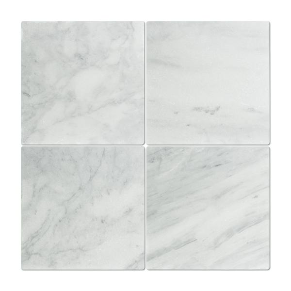 12 x 12 Tumbled Bianco Mare Marble Tile