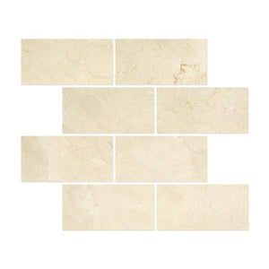 12 x 24 Honed Crema Marfil Marble Tile - Premium
