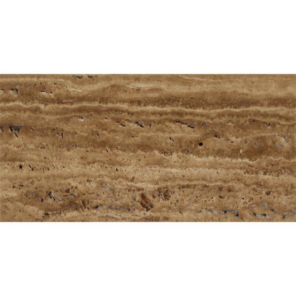 12 x 24 Unfilled Brushed Noce Exotic (Vein-Cut) Travertine Tile