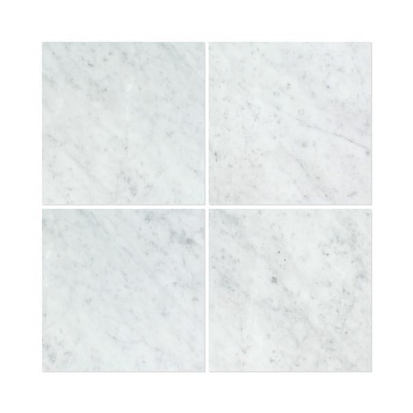 18 x 18 Honed Bianco Carrara Marble Tile