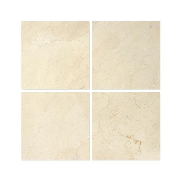 18 x 18 Honed Crema Marfil Marble Tile - Premium