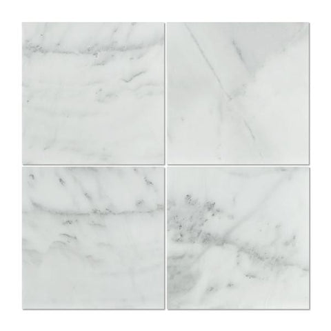 18 x 18 Polished Bianco Mare Marble Tile