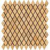 1 x 2 Tumbled Gold Travertine Diamond Mosaic Tile