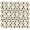1 x 1 Polished Crema Marfil Marble Hexagon Mosaic Tile