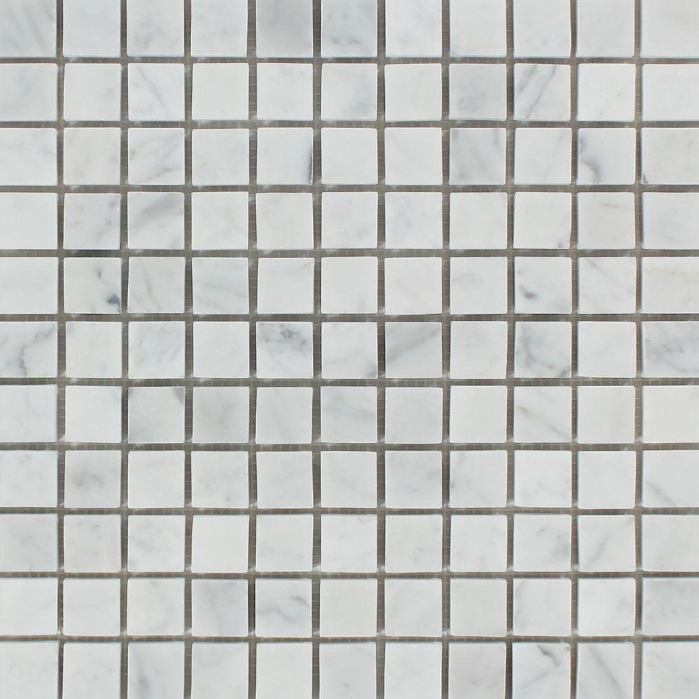 1 x 1 Honed Bianco Carrara Marble Mosaic Tile