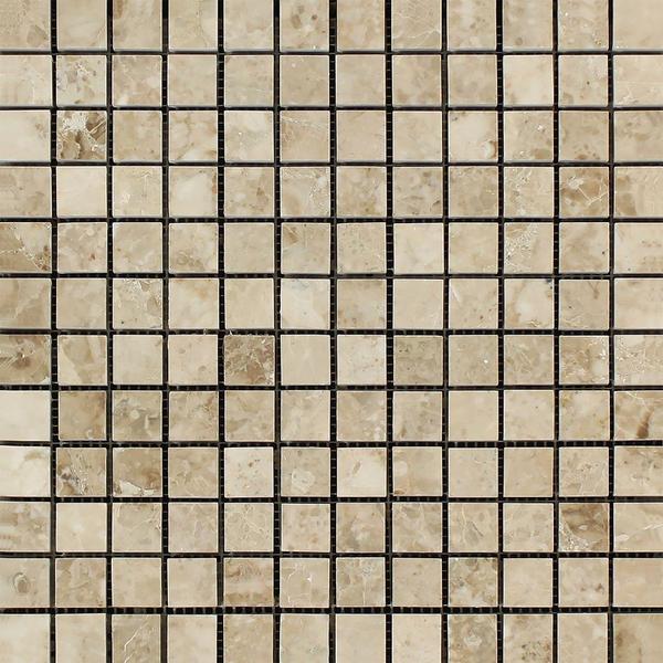 1 x 1 Polished Cappuccino Marble Mosaic Tile
