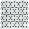 1 x 1 Polished Bianco Carrara Marble Hexagon Tile Mosaic