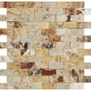 1 x 2 Split-faced Valencia Travertine Brick Mosaic Tile