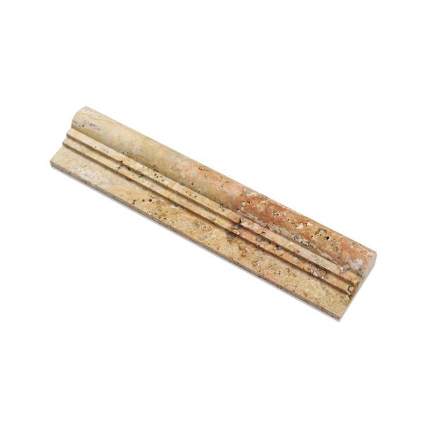 2 1/2 x 12 Honed Scabos Travertine Double-step Chair Rail Trim
