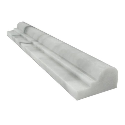 2 x 12 Honed Bianco Mare Marble Single-step Chair Rail Trim