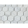 2 x 2 Polished Bianco Carrara Marble Hexagon Mosaic Tile