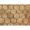 2 x 2 Tumbled Scabos Travertine Hexagon Mosaic Tile