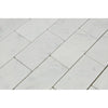 2 x 4 Honed Bianco Carrara Marble Brick Mosaic Tile