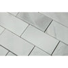 2 x 4 Polished Bianco Mare Marble Brick Mosaic Tile