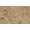 2 x 4 Split-faced Noce Travertine Brick Mosaic Tile