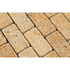 2 x 4 Tumbled Gold Travertine Brick Mosaic Tile
