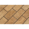 2 x 4 Tumbled Noce Travertine Deep-Beveled Brick Mosaic Tile
