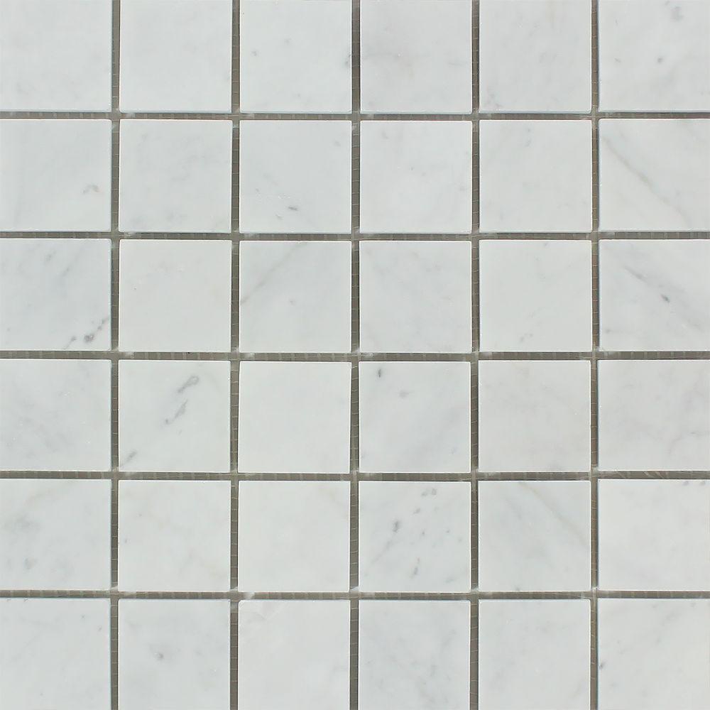 2 x 2 Honed Bianco Carrara Marble Mosaic Tile