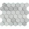 2 x 2 Honed Bianco Mare Marble Hexagon Mosaic Tile