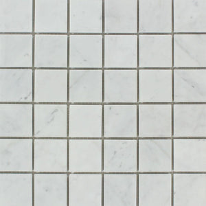 2 x 2 Polished Bianco Carrara Marble Mosaic Tile