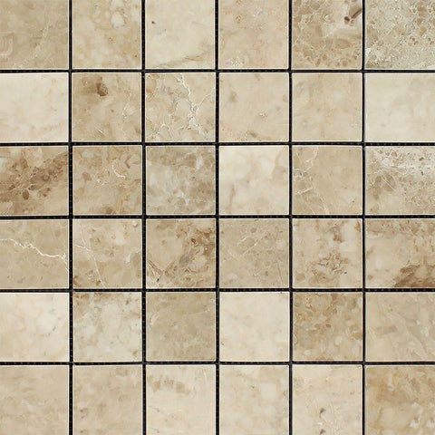 2 x 2 Polished Cappuccino Marble Mosaic Tile