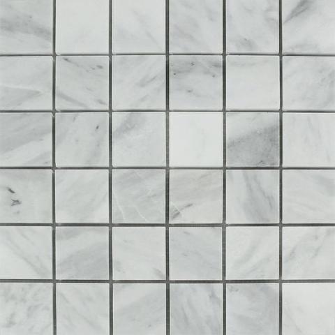 2 x 2 Polished Bianco Mare Marble Mosaic Tile