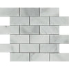 2 x 4 Honed Bianco Mare Marble Brick Mosaic Tile