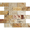 2 x 4 Split-faced Valencia Travertine Brick Mosaic Tile