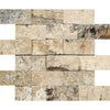 2 x 4 Split-faced Philadelphia Travertine Brick Mosaic Tile