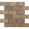 2 x 4 Tumbled Noce Travertine Brick Mosaic Tile