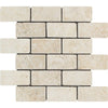 2 x 4 Tumbled Ivory Travertine Brick Mosaic Tile