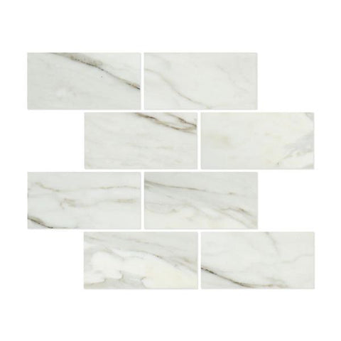 3 x 6 Polished Calacatta Gold Marble Tile