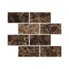 3 x 6 Polished Emperador Dark Marble Tile