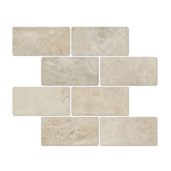 3 x 6 Tumbled Cappuccino Marble Tile