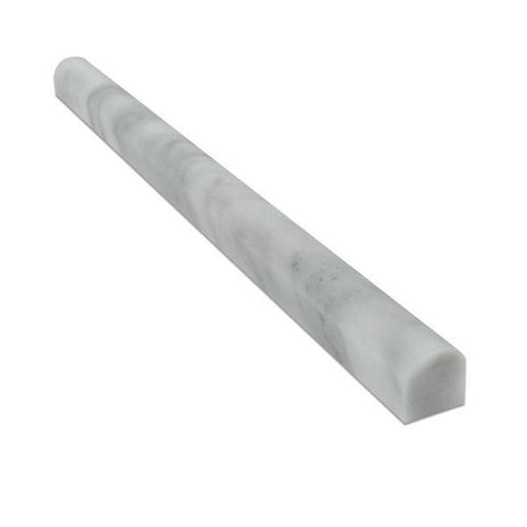 3/4 x 12 Honed Bianco Mare Marble Bullnose Liner