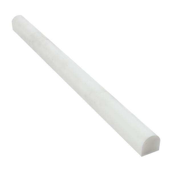 3/4 x 12 Polished Oriental White Marble Bullnose Liner